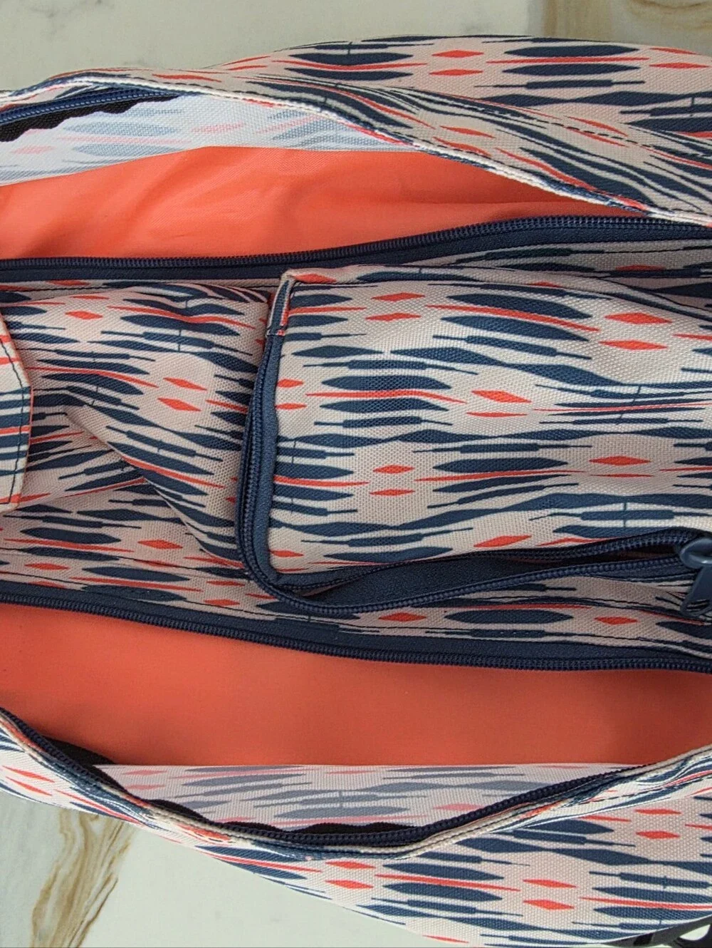 Kavu Pink, Navy & Coral Printed Rope Sling Bag